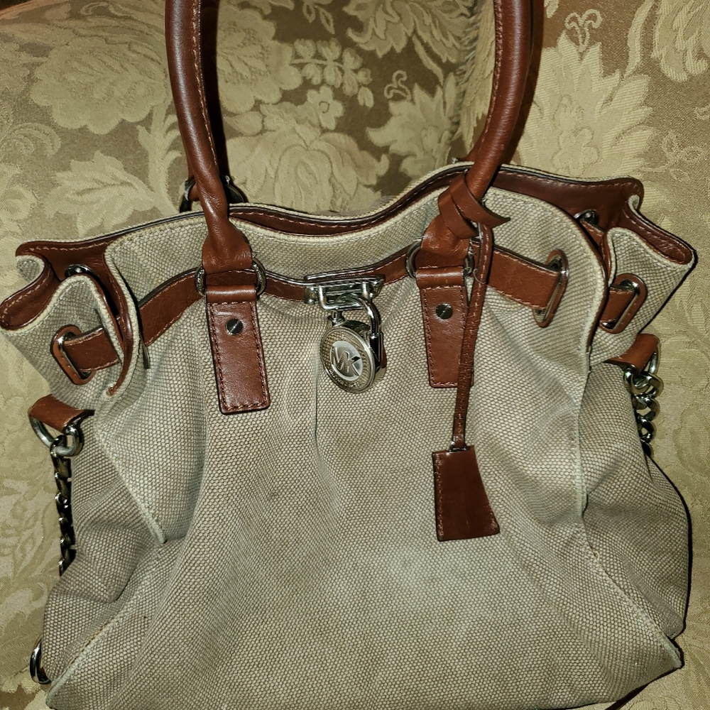 Michael Kors Canvas Satchel with lock